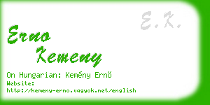 erno kemeny business card